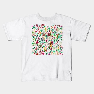 the watercolor jungle pattern 1 Kids T-Shirt